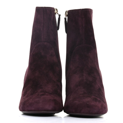 Chanel Suede Calfskin Chain Boots 38 Burgundy 3 of 7