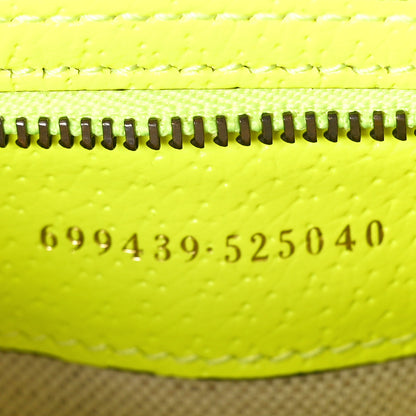 Gucci GG Supreme Monogram Textured Dollar Calfskin Web Ophidia Wristlet Shoulder Bag Beige Ebony Fluo Yellow 7 of 10