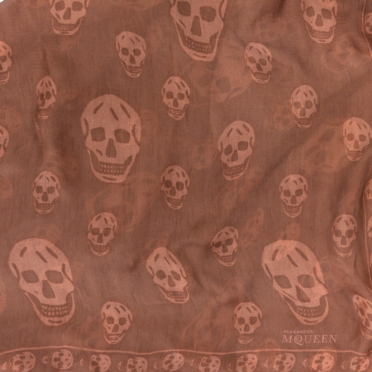 Alexander McQueen Silk Chiffon Skull Scarf Beige 2 of 3