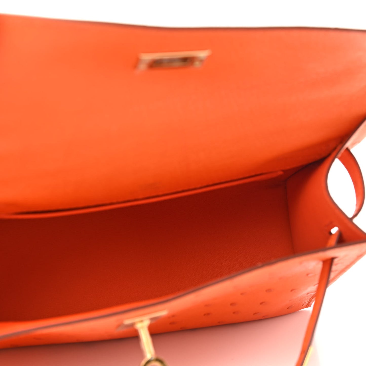 Ostrich Kelly Pochette Tangerine