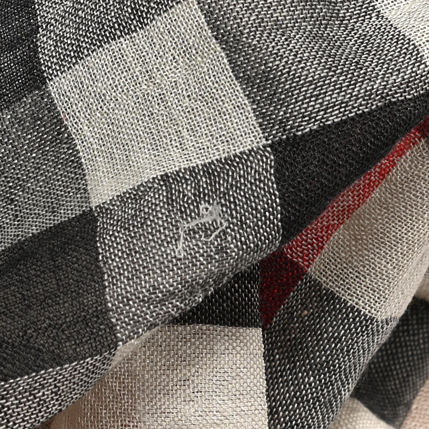 Burberry Wool Silk House Check Lightweight Scarf Stone 5 of 5