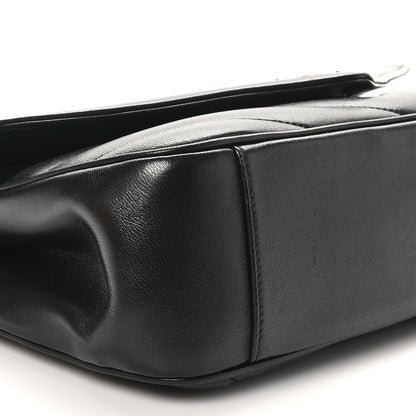 Saint Laurent Lambskin Chevron Quilted Medium Loulou Black 10 of 12