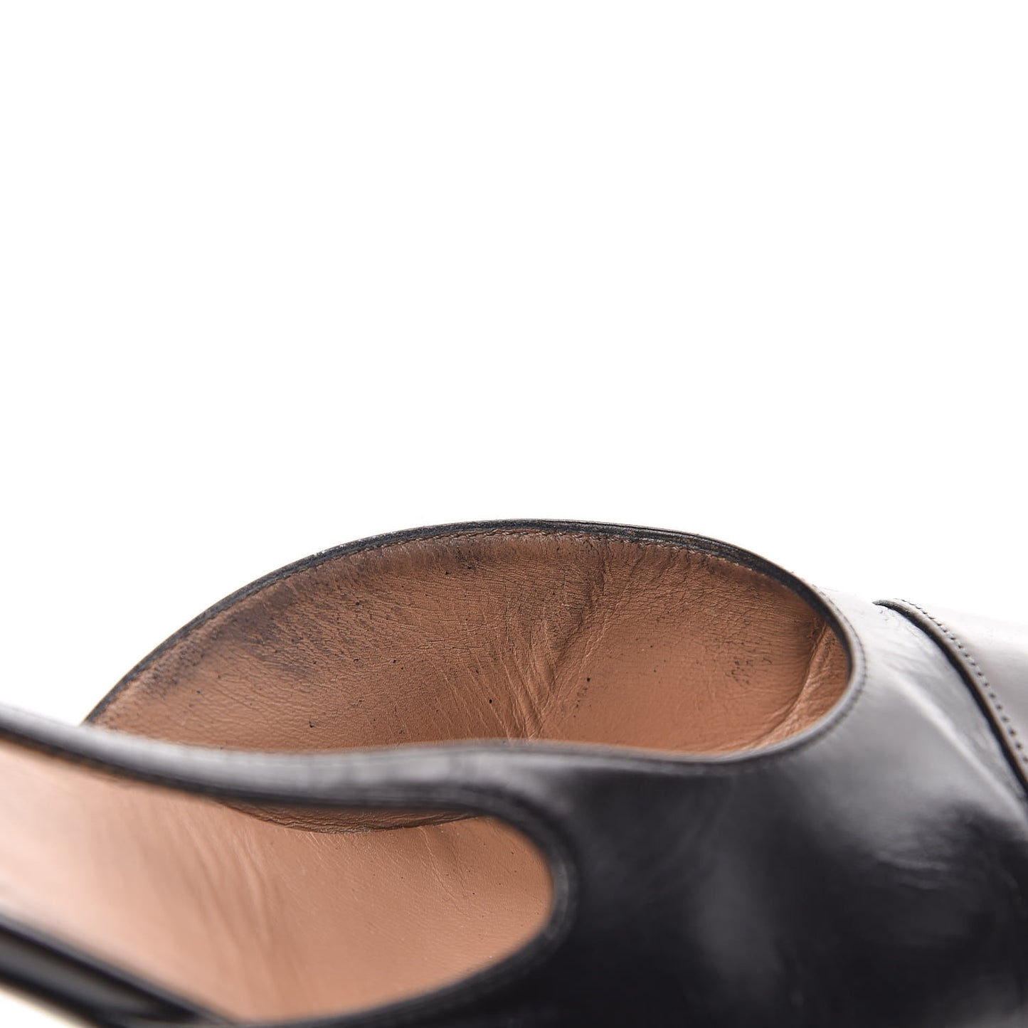 Calfskin Cap Toe CC Slingback Pumps 41.5 Black