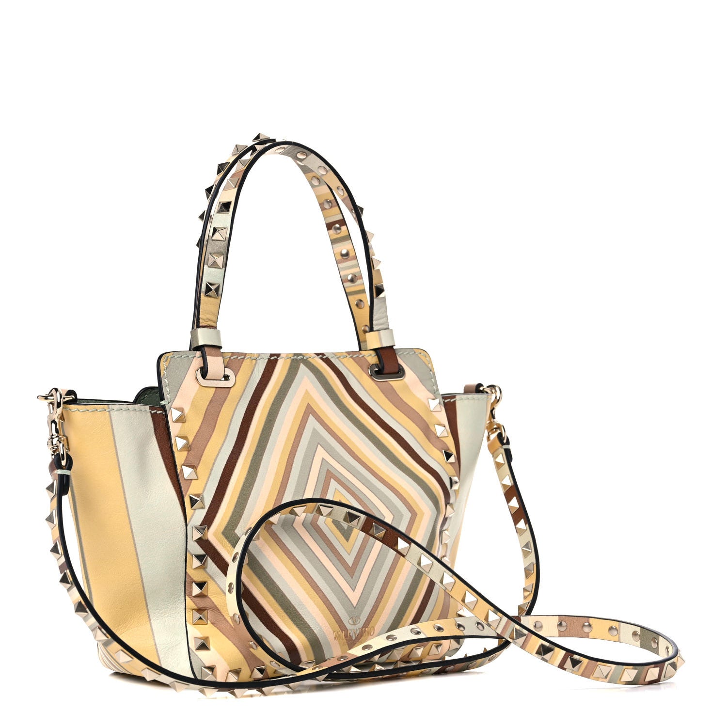 Valentino Garavani Vitello Native Couture 1975 Mini Rockstud Tote Multicolor 3 of 11