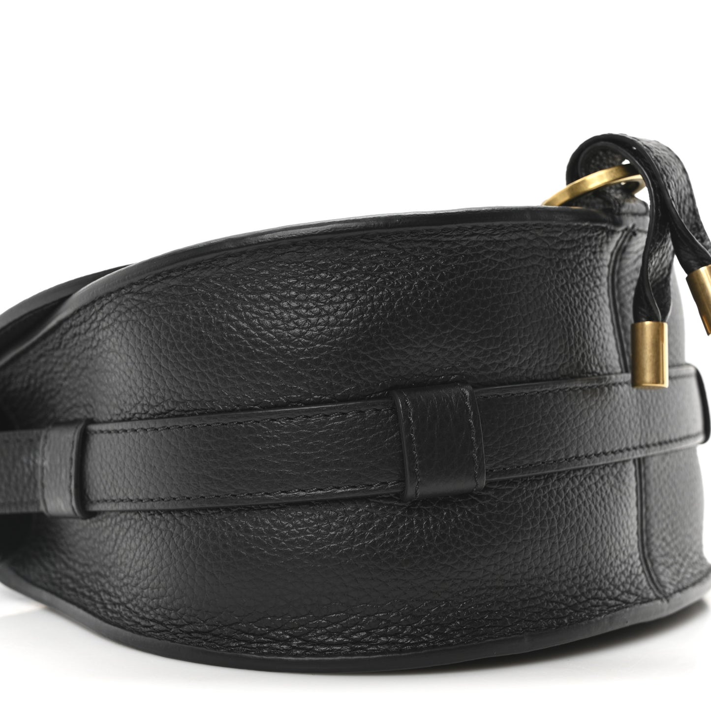 Calfskin Mini Marcie Round Crossbody Bag Black
