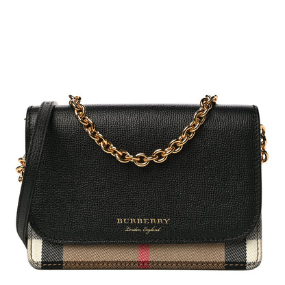 Burberry Calfskin Vintage Check Small Loxley Crossbody Black 1 of 9