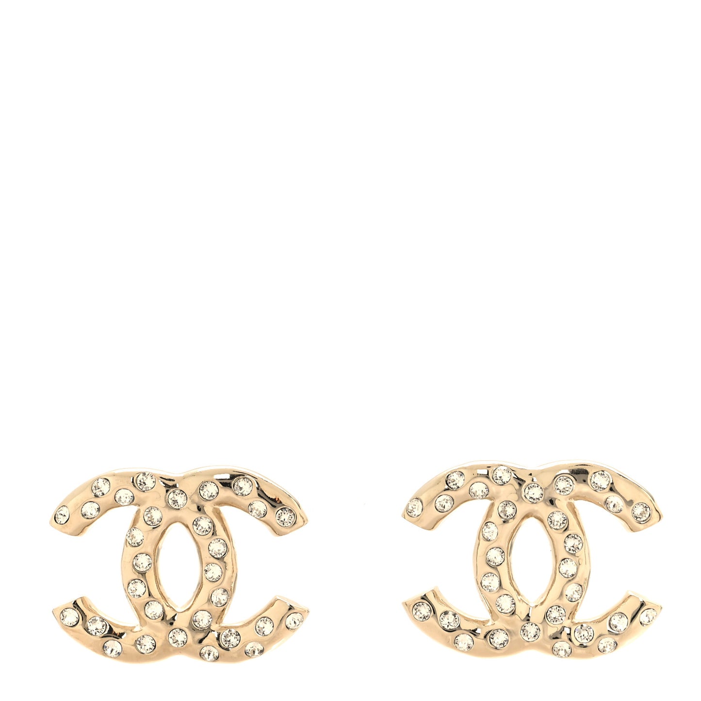 Crystal CC Earrings Gold