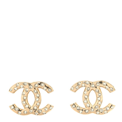 Chanel Crystal CC Earrings Gold 1 of 4