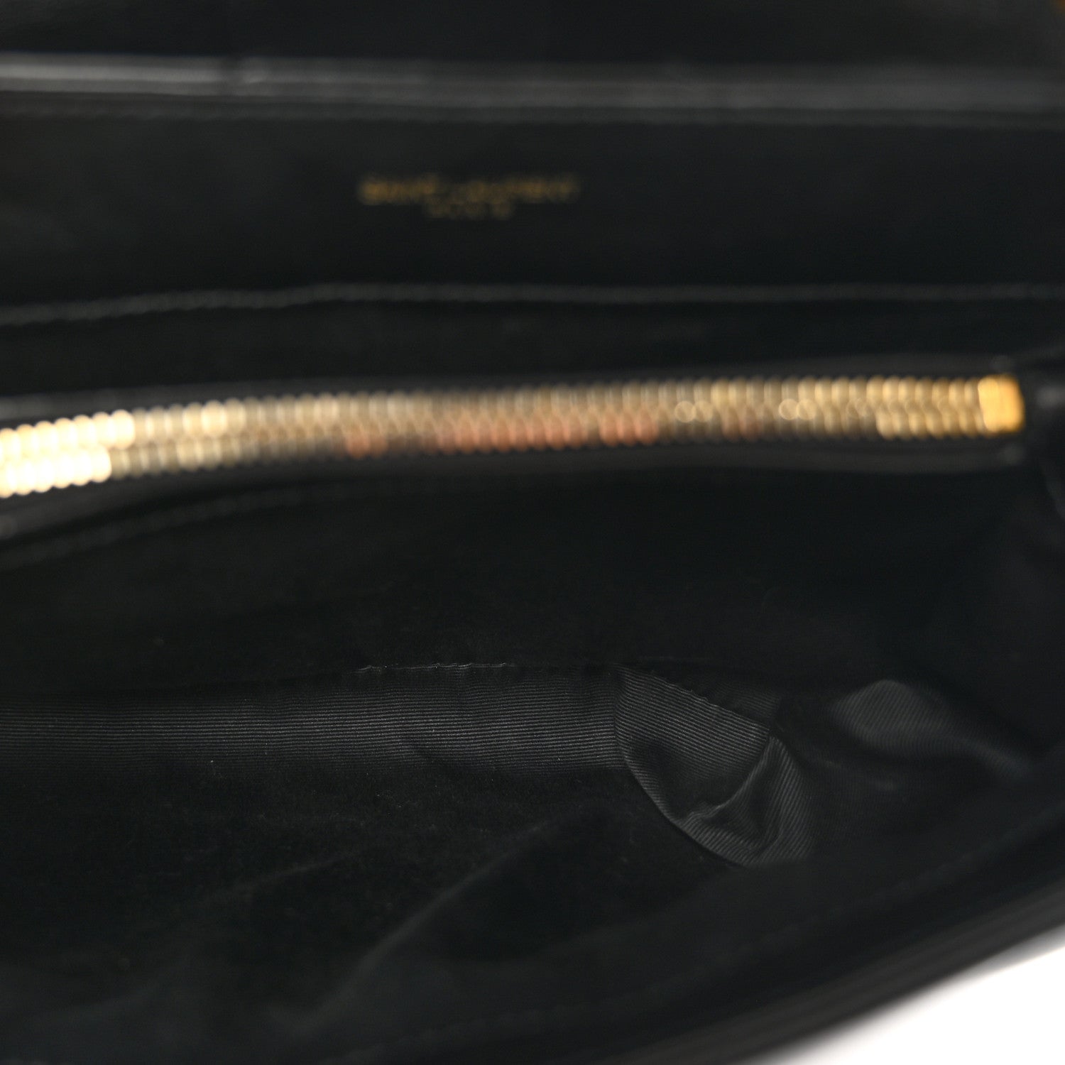 Saint Laurent Calfskin Y Quilted Monogram Small Loulou Chain Satchel Black 5 of 11