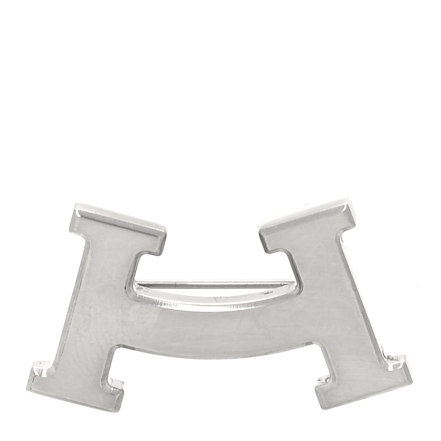 Hermes Palladium Smile H Brooch 1 of 3
