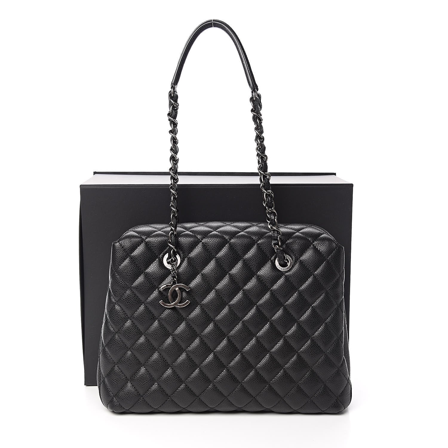 Chanel Caviar Quilted Small City Shopping Tote Black 12 of 12