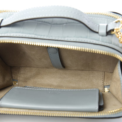 Chloe Calfskin Crocodile Embossed Mini C Vanity Bag Faded Blue 5 of 10