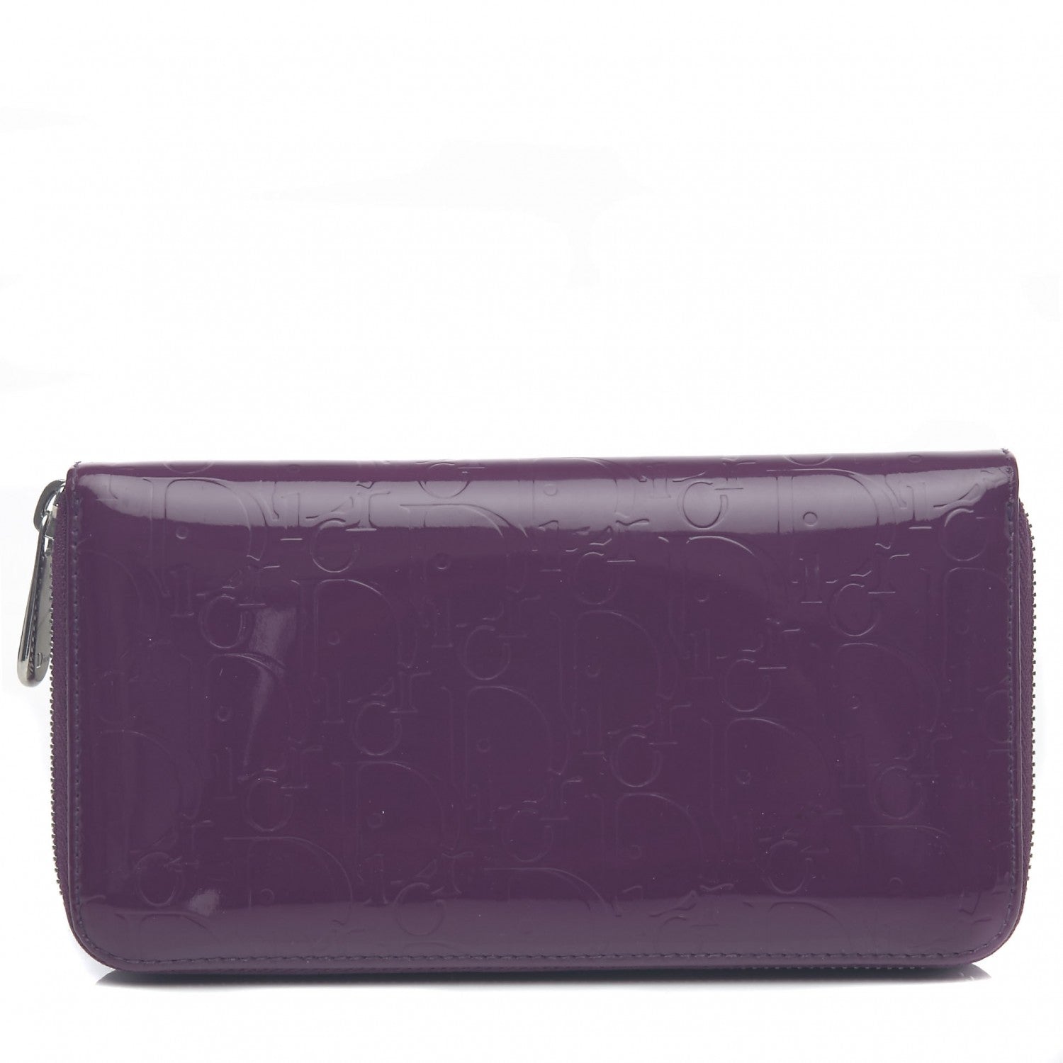 Christian Dior Patent Ultimate Voyageur Zip Around Wallet 2 of 9