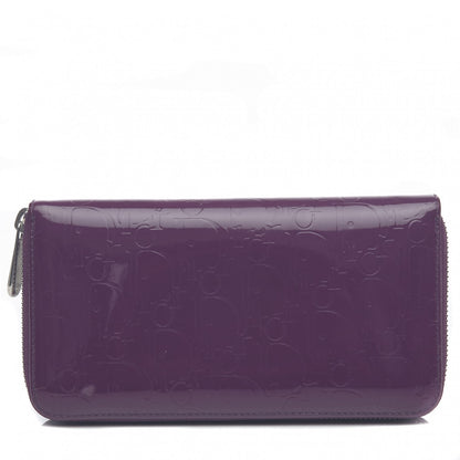 Christian Dior Patent Ultimate Voyageur Zip Around Wallet 2 of 9