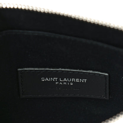 Saint Laurent Grain De Poudre Chevron Monogram Bill Pouch Crema Soft 6 of 11