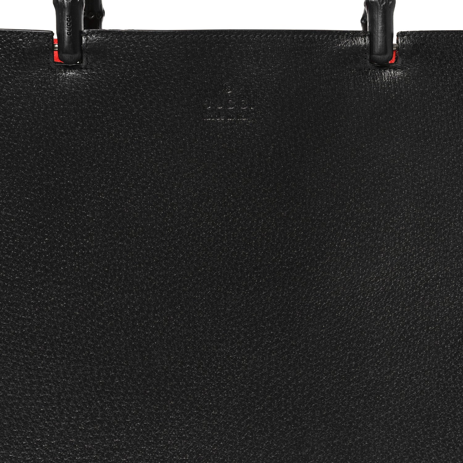 Gucci Pigskin Cinghiale Bamboo Tote Black 8 of 10