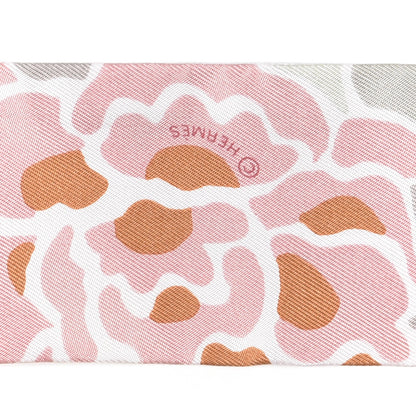 Hermes Silk Bingata Twilly Vieux Rose Vert De Eau 3 of 4