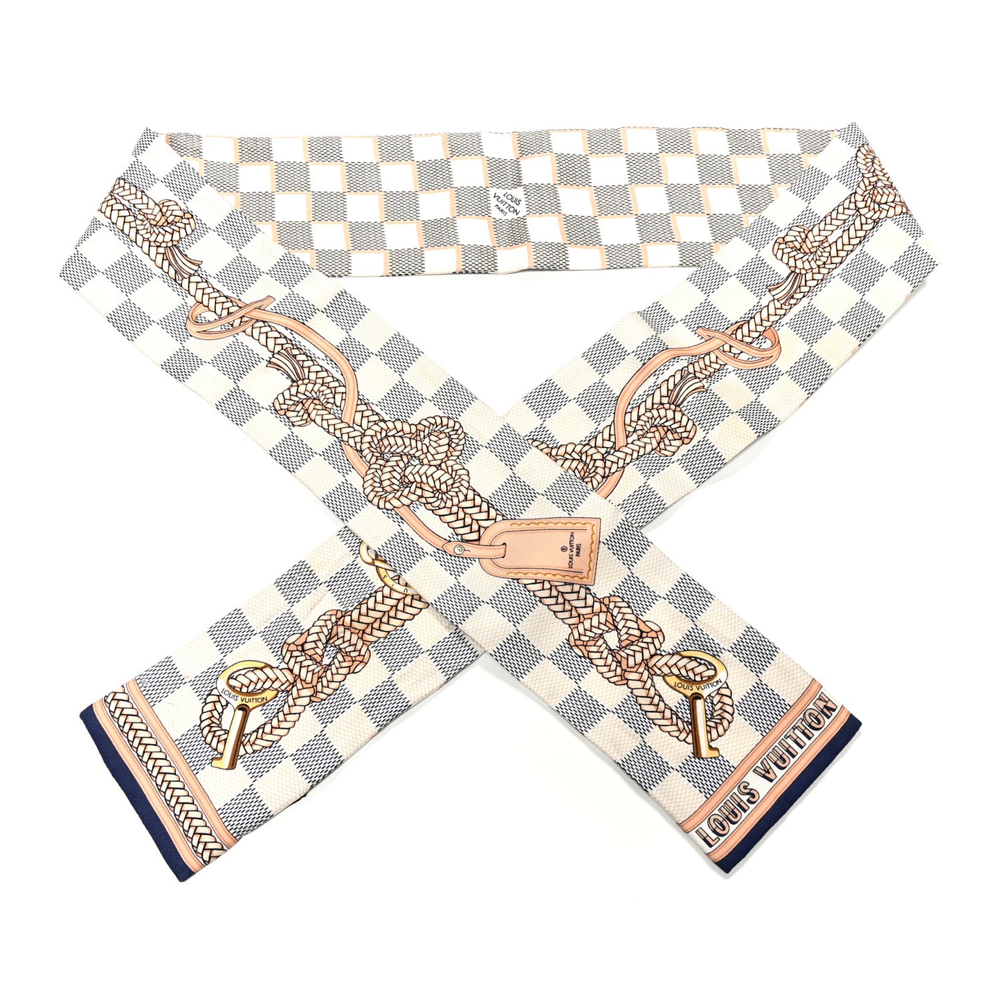 Silk Damier Azur Infinity Bandeau Azure Blue