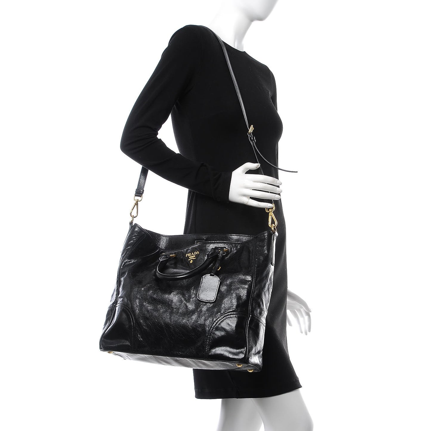 Vitello Shine Tote Black