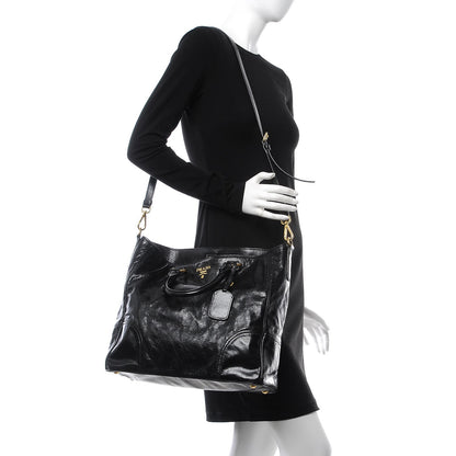 Prada Vitello Shine Tote Black 2 of 14
