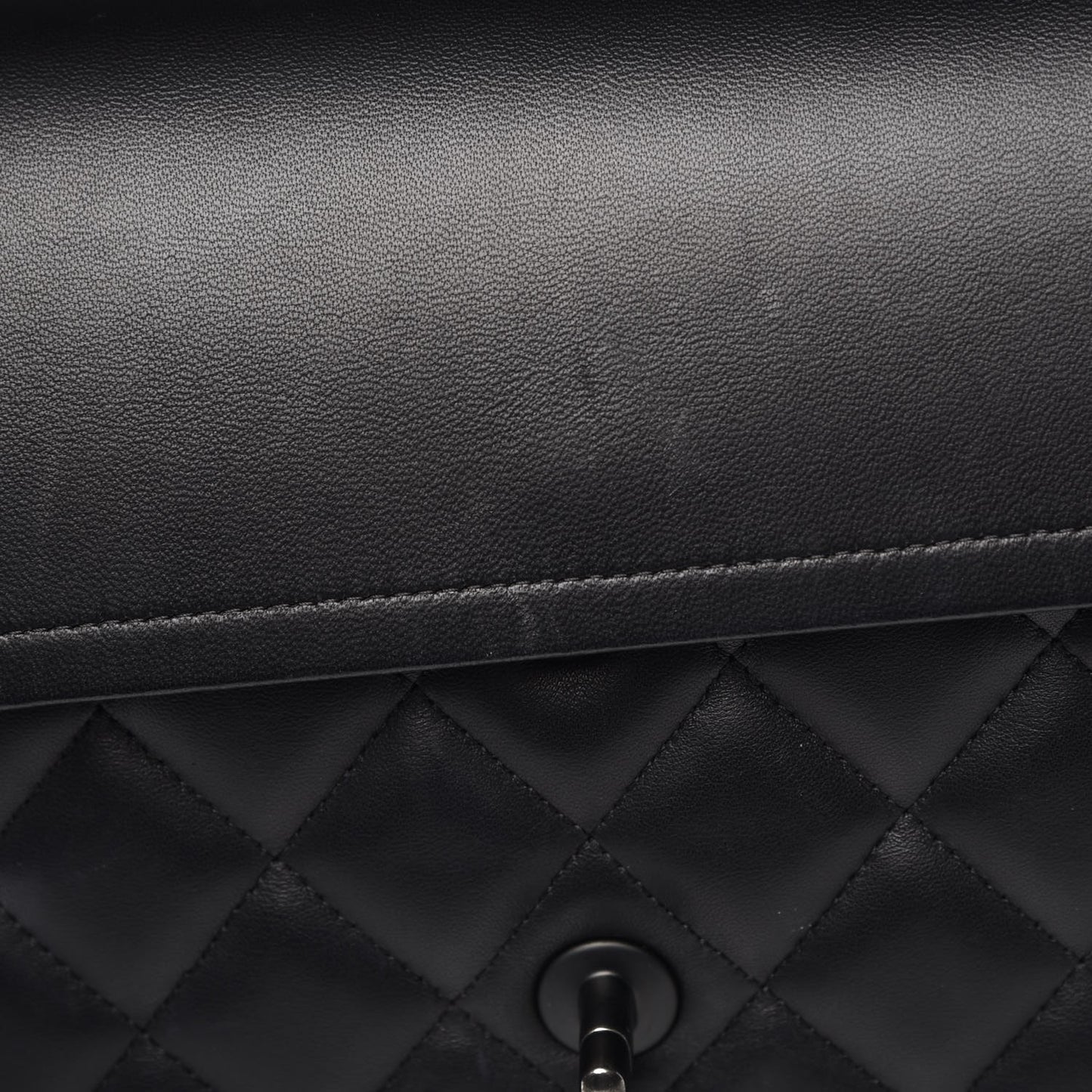 Lambskin Quilted Jumbo Double Flap Black