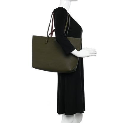 Moynat Taurillon Blush Calfskin Reversible Tote Dark Green Pink 2 of 16