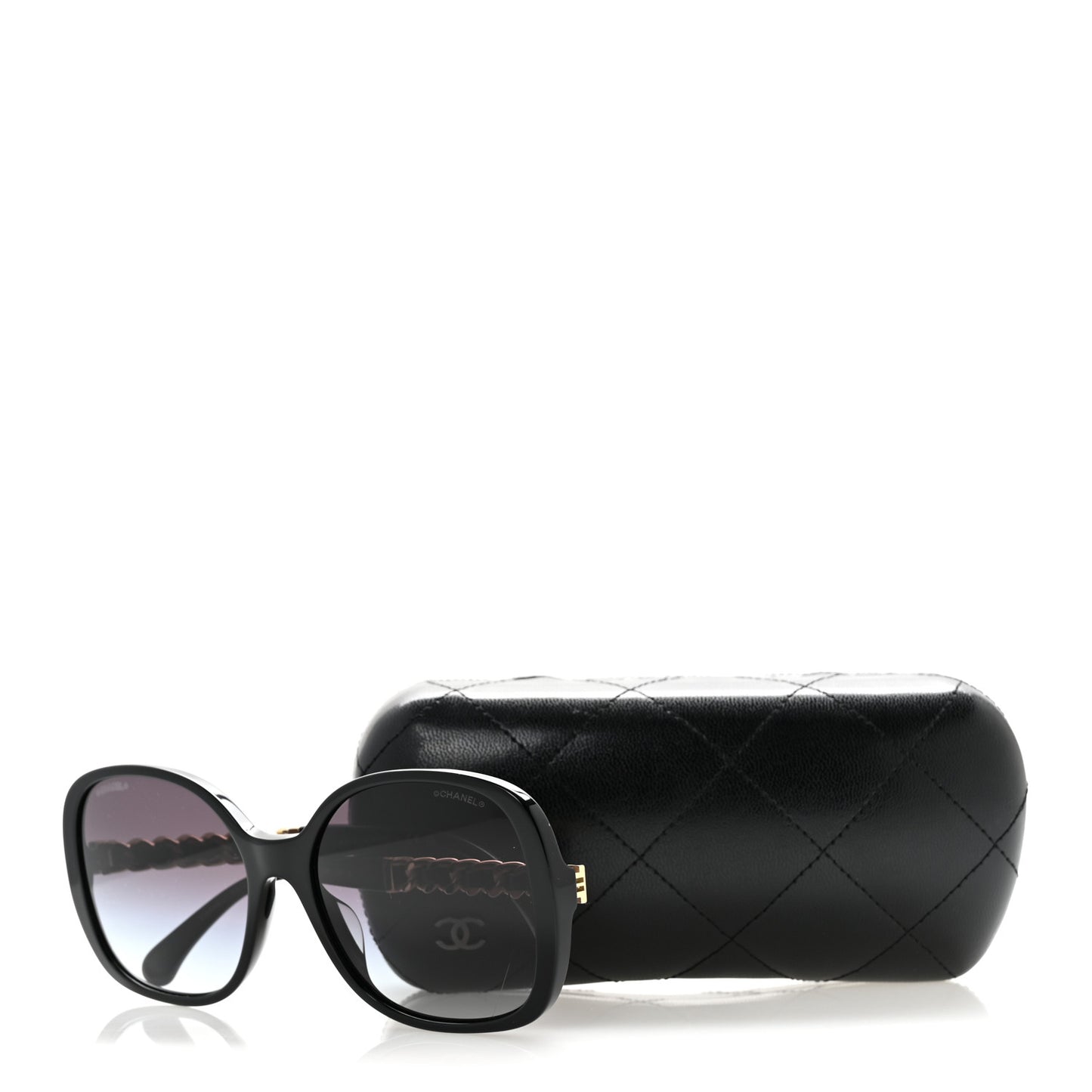 Acetate Chain Sunglasses 5470-Q-A Black