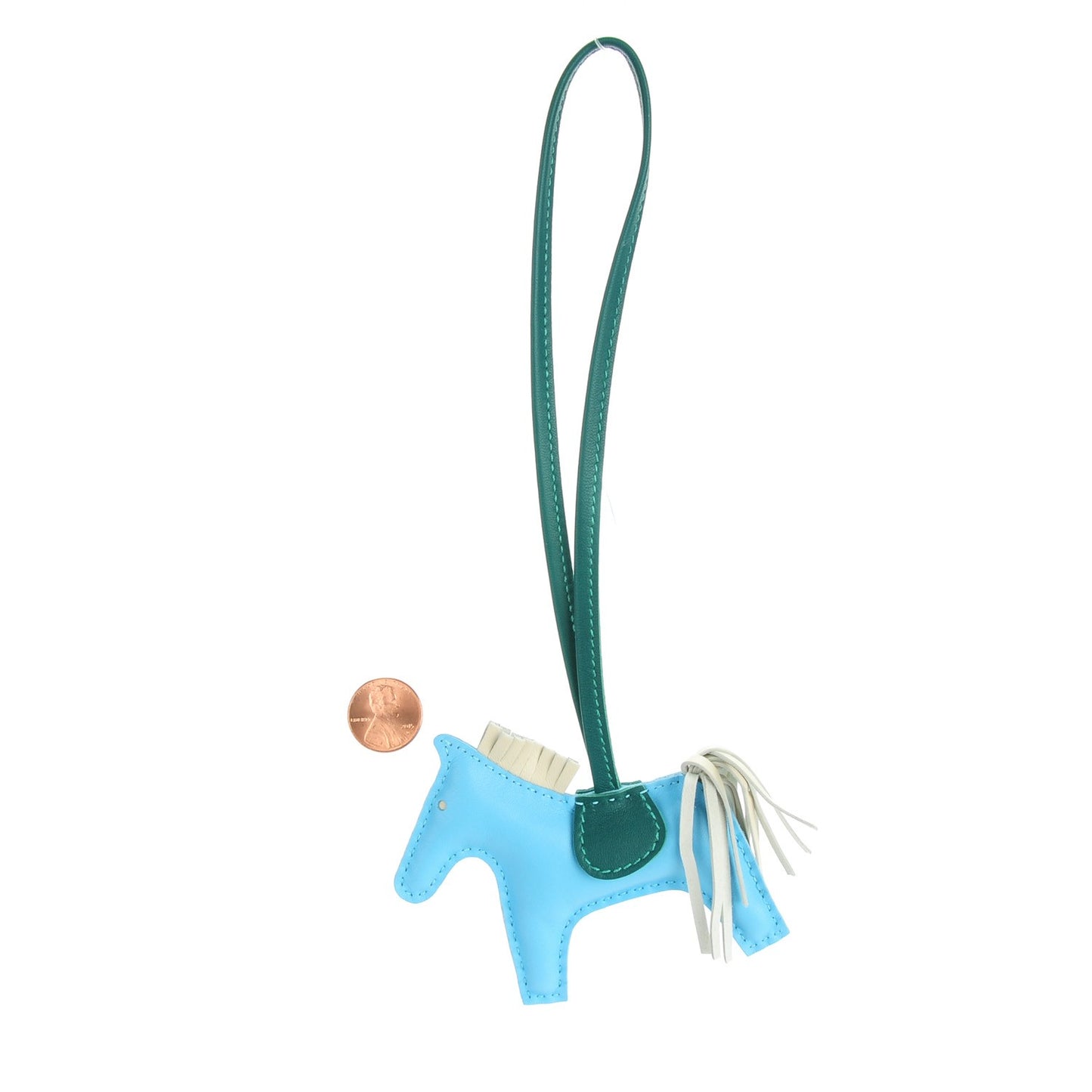 Milo Lambskin Grigri Rodeo Horse Bag Charm PM Celeste Malachite Craie