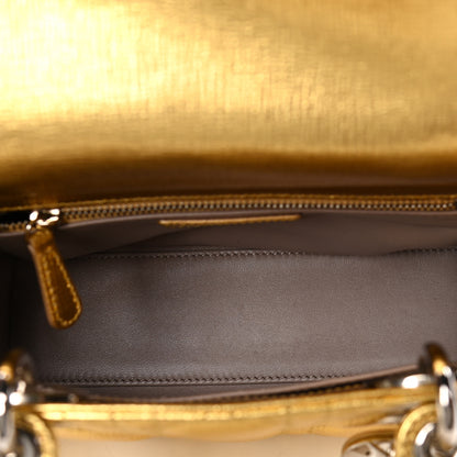 Christian Dior Metallic Grained Calfskin Cannage Small Lucky Badges My Lady Dior Gold 5 of 5