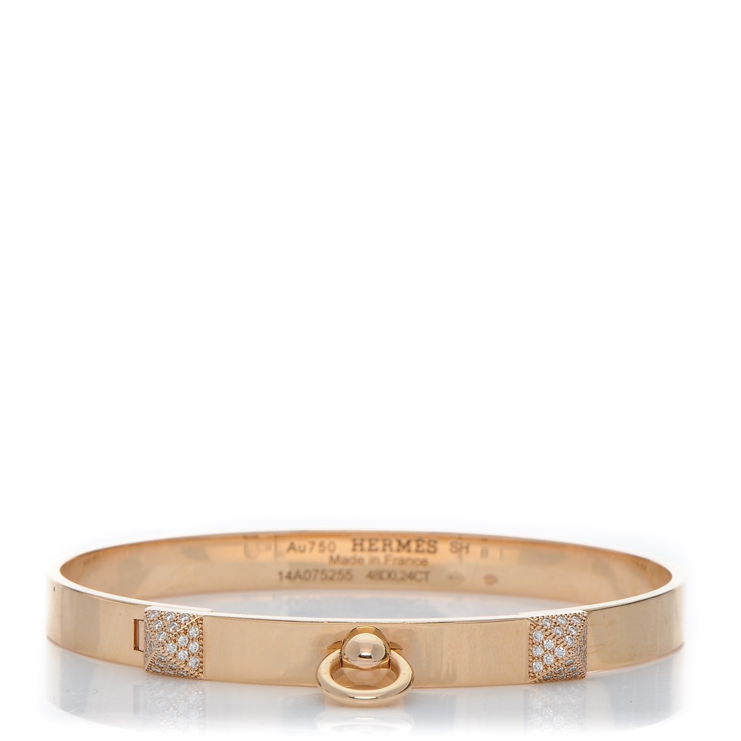 18K Rose Gold Diamond PM Collier De Chien Bracelet SH