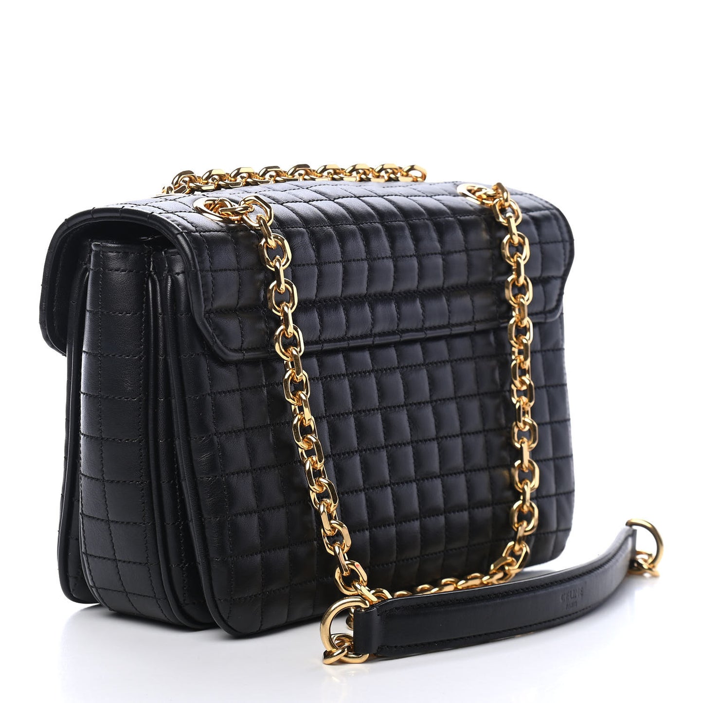 Calfskin Quilted Medium C Bag Black