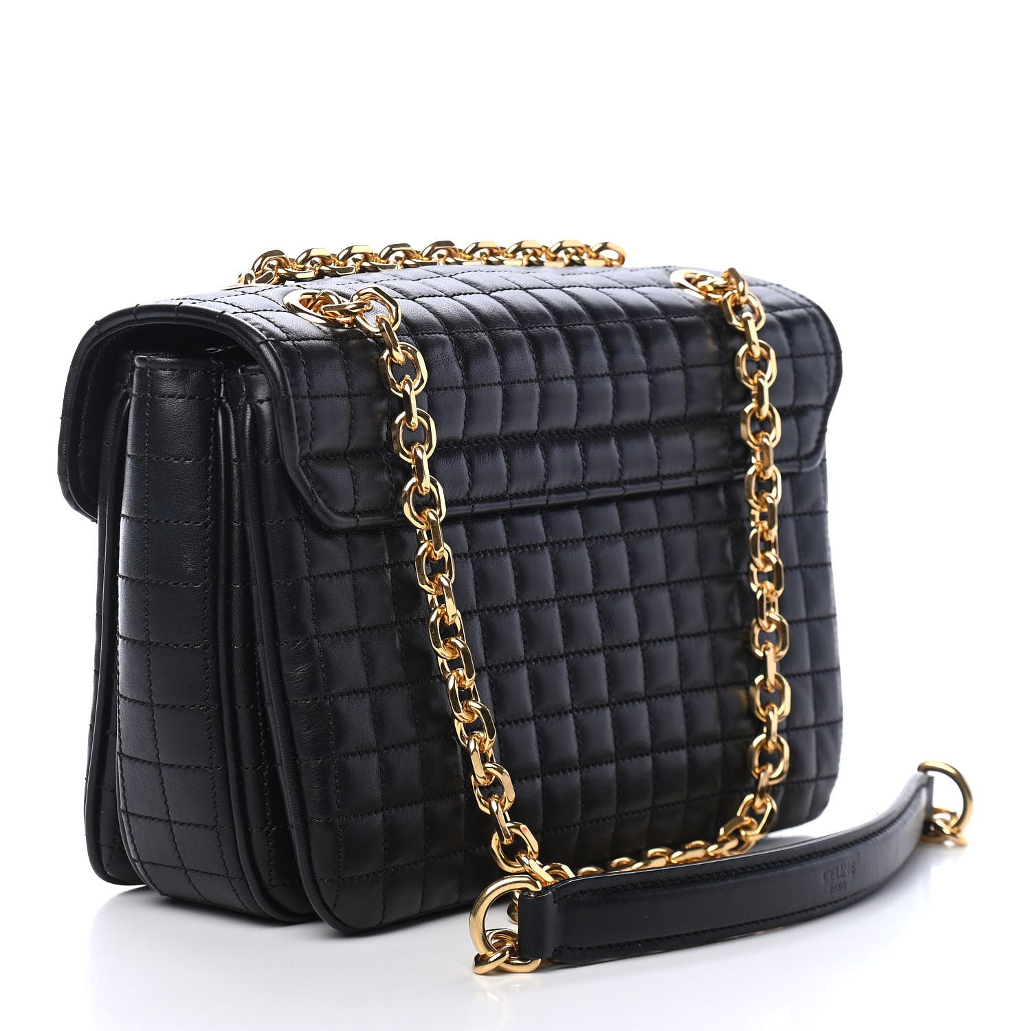Celine Calfskin Quilted Medium C Bag Black 3 of 9