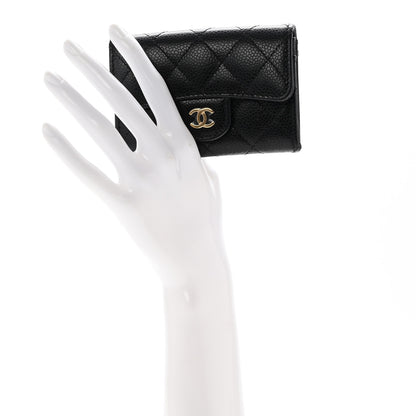 Chanel Caviar Quilted Flap Card Holder Wallet Black 2 of 9