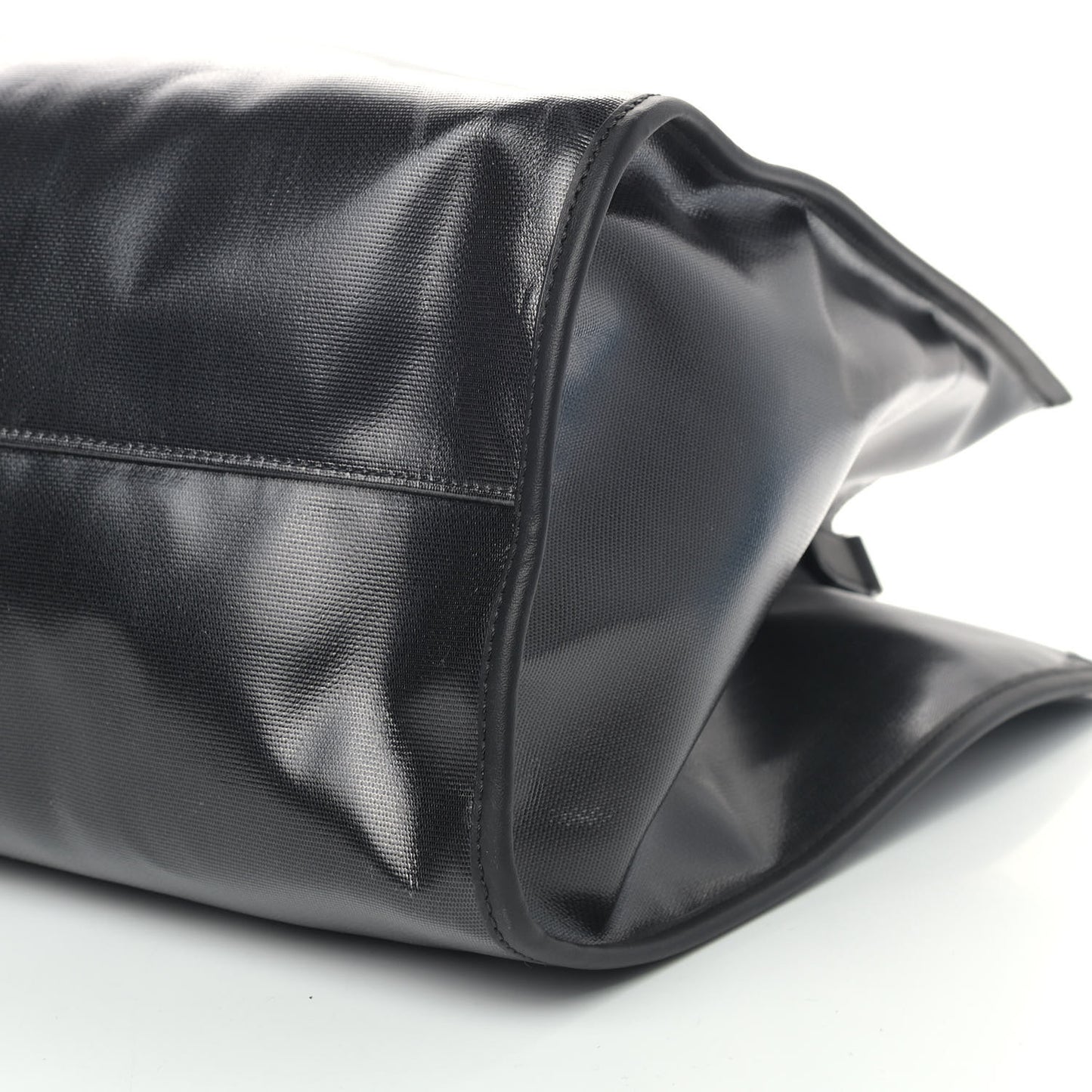 X SARAH COLEMAN Coated Canvas FF Fish Eye Logo Shopping Tote Black White