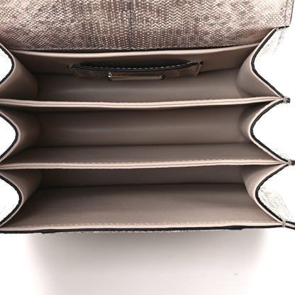 Bulgari Metallic Karung Serpenti Forever Top Handle White Agate 6 of 11