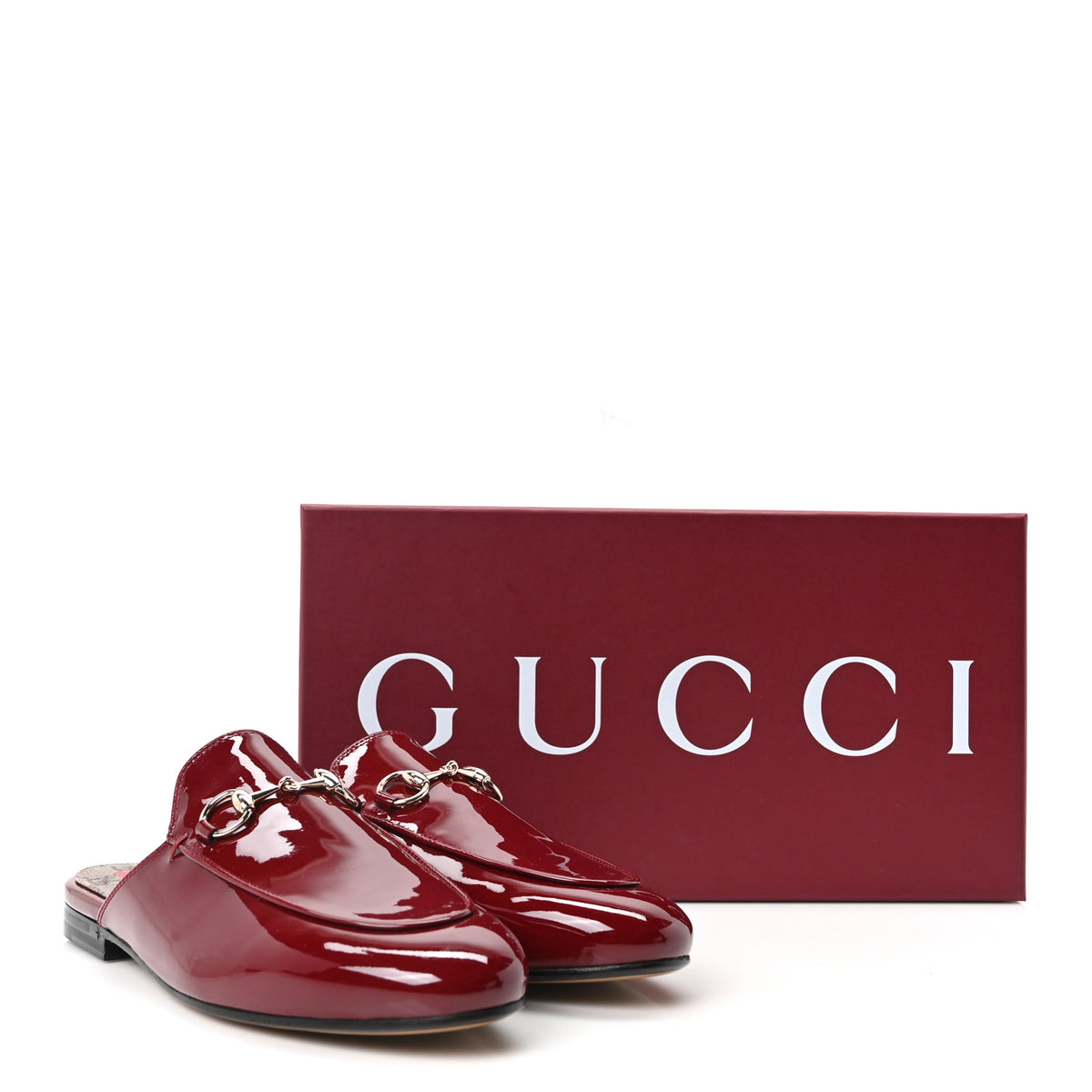 Gucci Patent Womens Princetown Slippers 36 Rosso Ancora 9 of 9