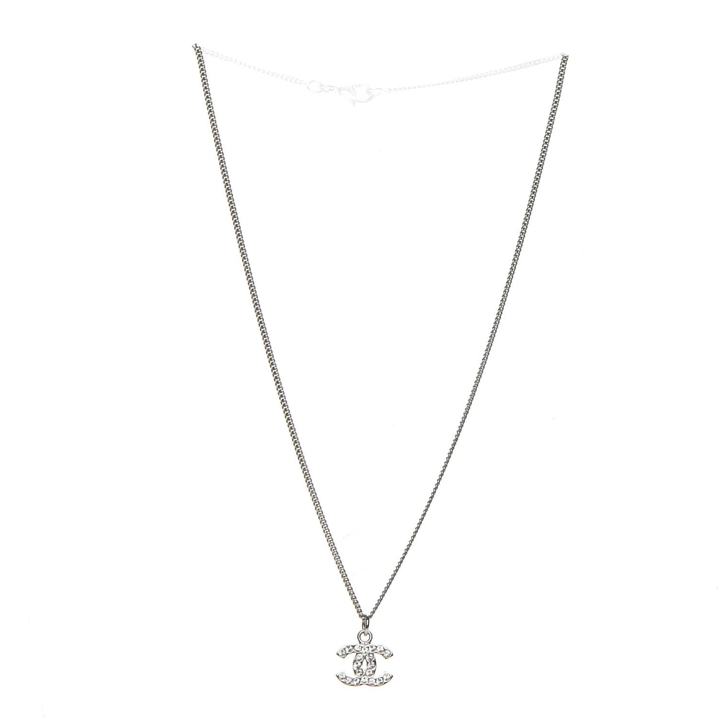 Crystal Timeless CC Necklace Silver