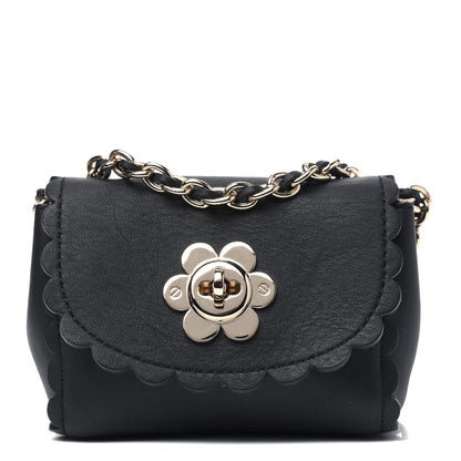 Mulberry Smooth Calfskin Mini Cecily Flower Lock Crossbody Bag Black 1 of 15