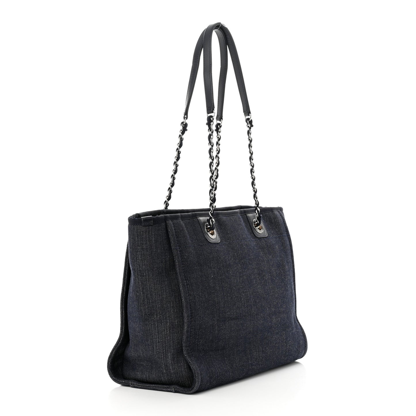 Denim Small Deauville Tote Blue Orange