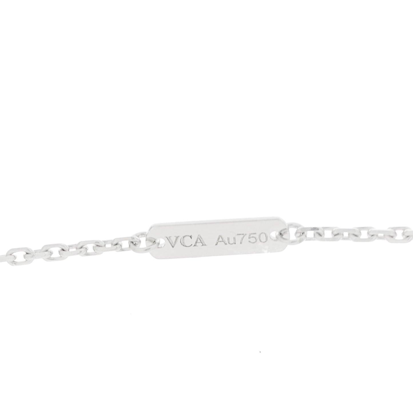 18k White Gold Chalcedony Vintage Alhambra Pendant Necklace
