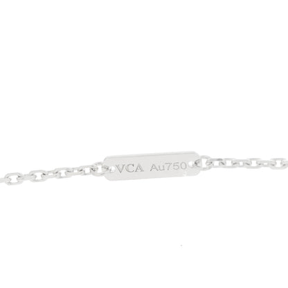 Van Cleef & Arpels 18k White Gold Chalcedony Vintage Alhambra Pendant Necklace 4 of 5