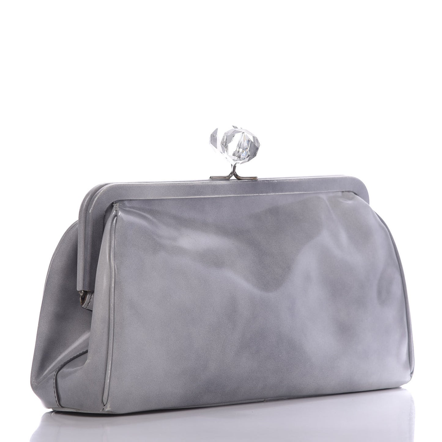 Spazzolato Kisslock Clutch Grigio