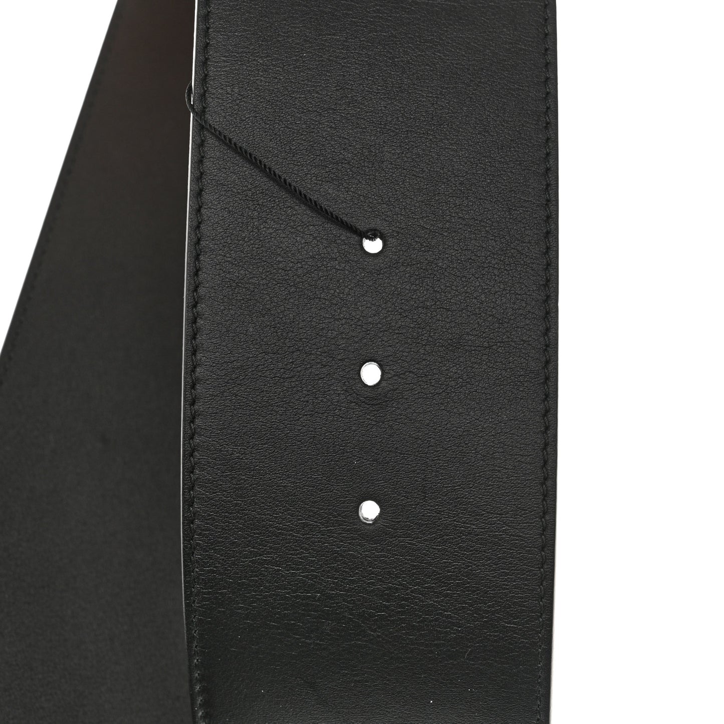 Moon Calfskin Pearl Double G 70mm Belt 90 36 Black Cream