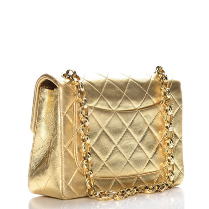 Chanel Metallic Lambskin Quilted Mini Square Flap Gold 3 of 8