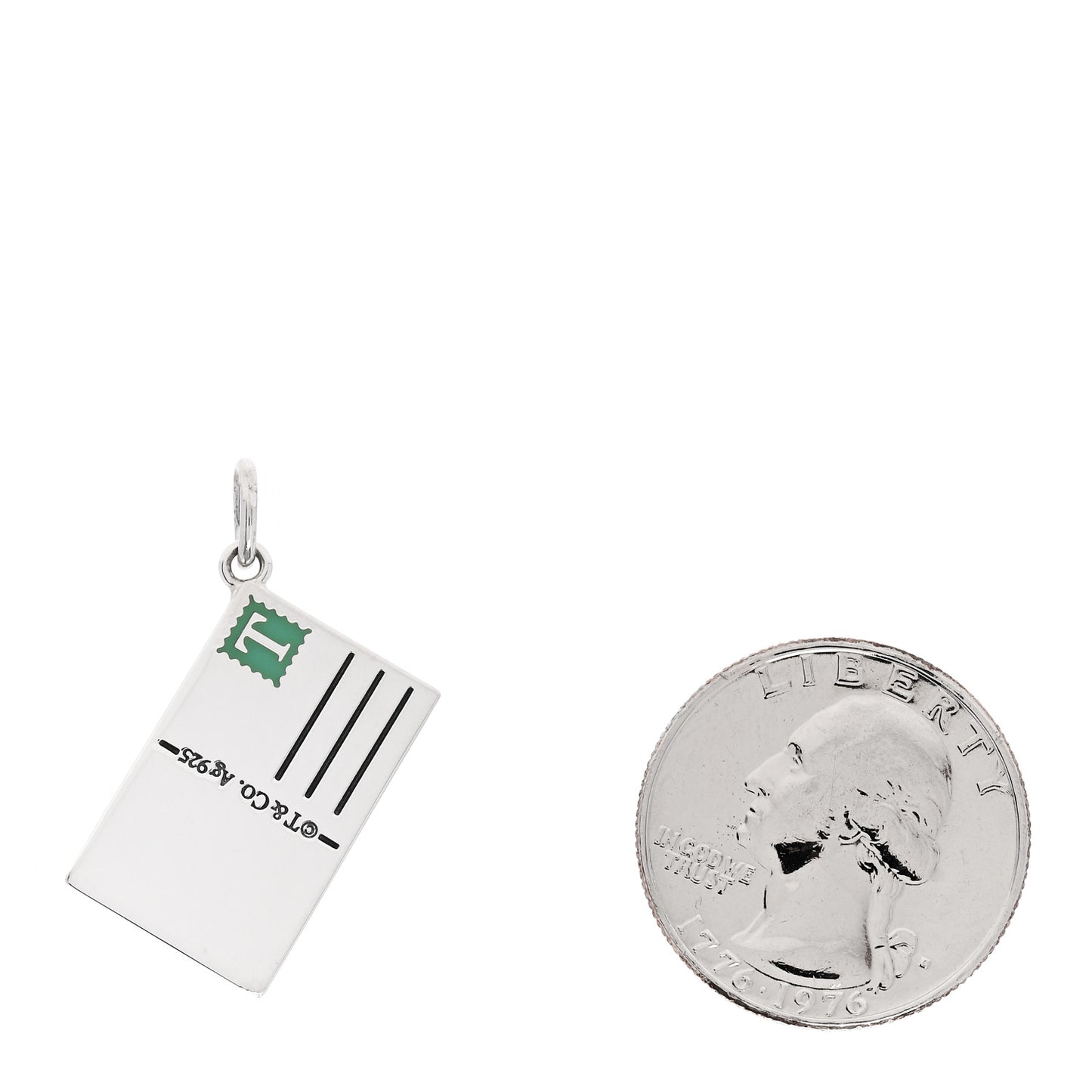 Sterling Silver Enamel Tokyo Postcard Charm Blue