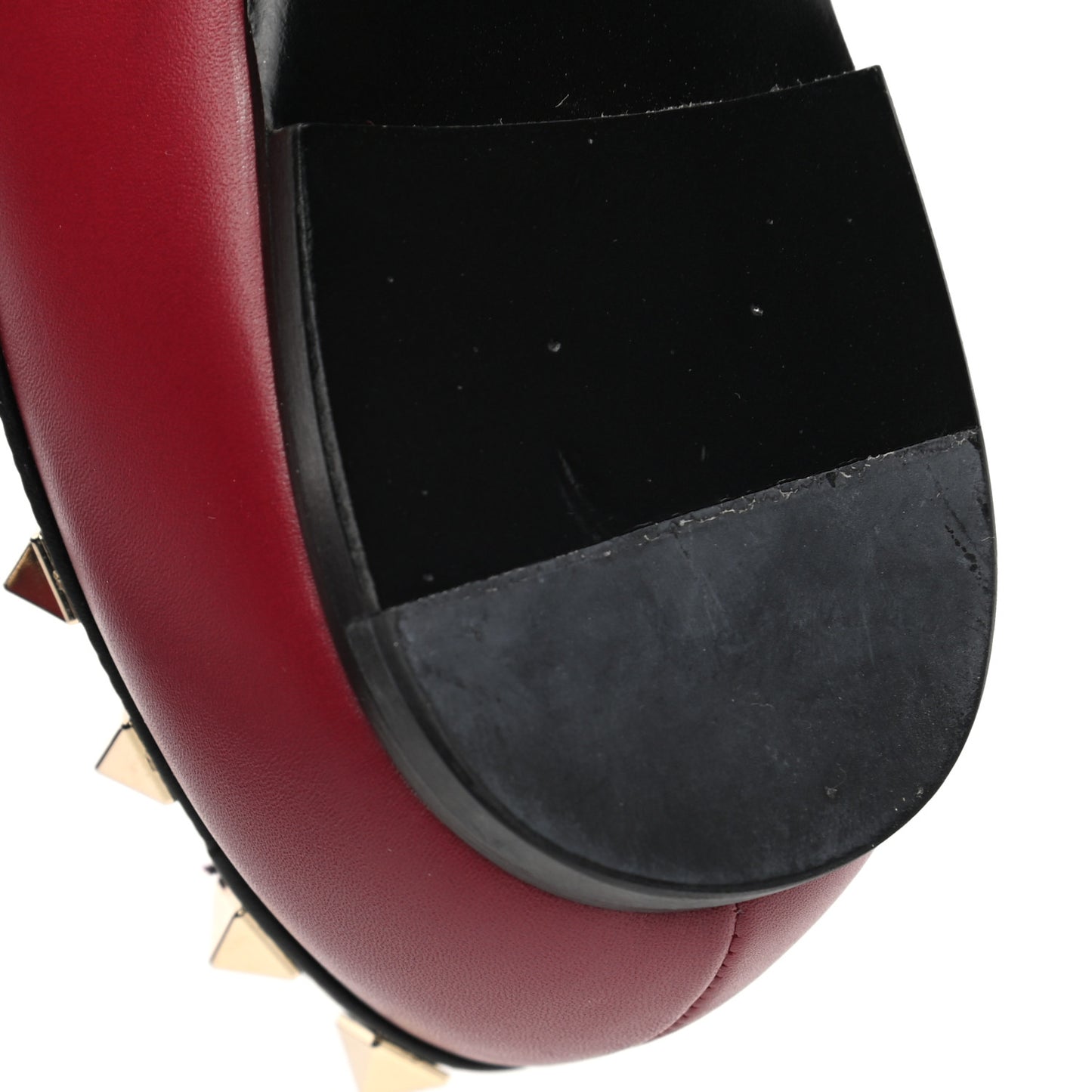 Nappa Rockstud Ballerina Flats 35 Scarlet Black