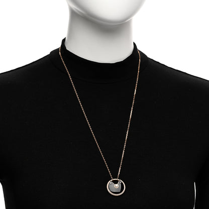 Cartier 18K Pink Gold Diamond Black Onyx MM Amulette de Cartier Pendant Necklace 2 of 4