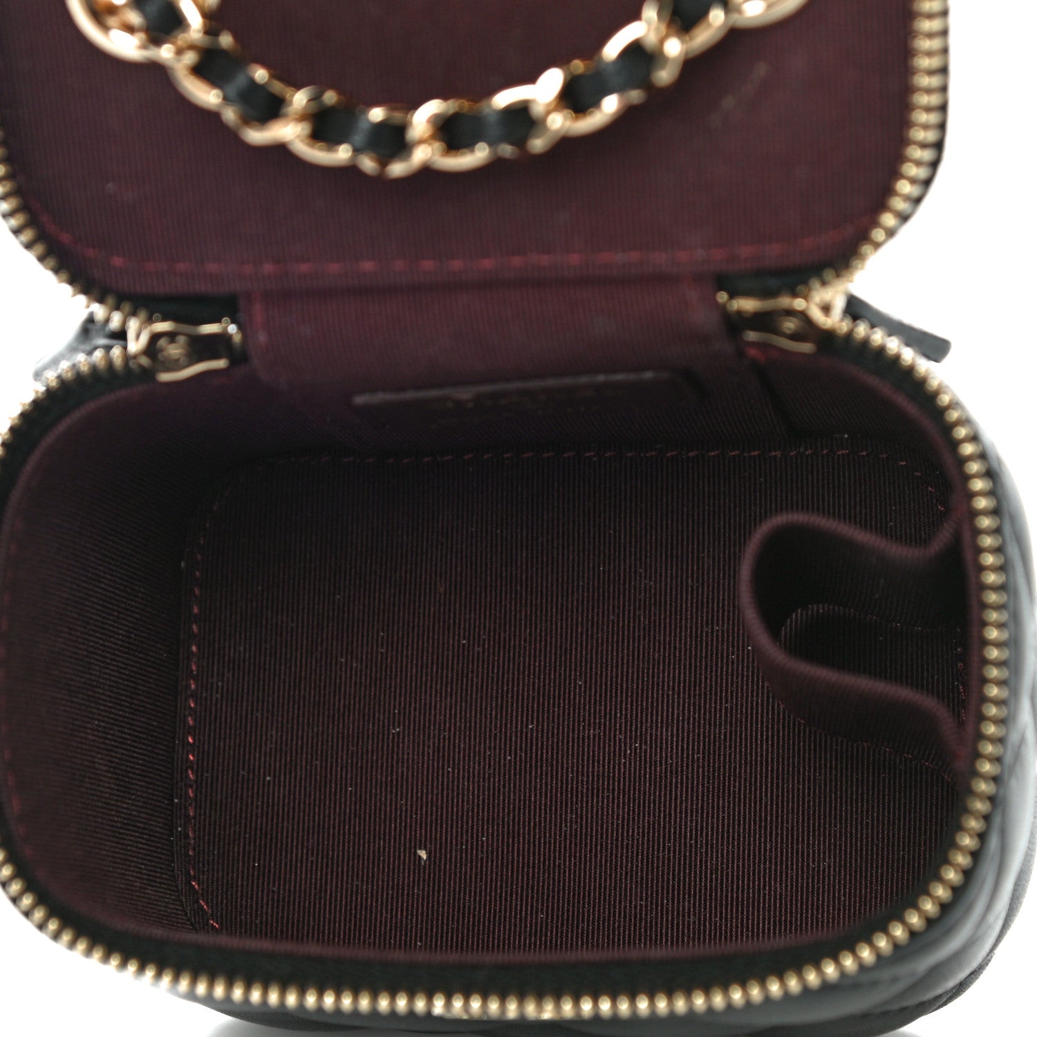 Chanel Lambskin Quilted Mini Vanity Case With Chain Black 5 of 10