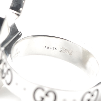 Gucci Sterling Silver Enamel Orso Ring 53 6.25 6 of 7