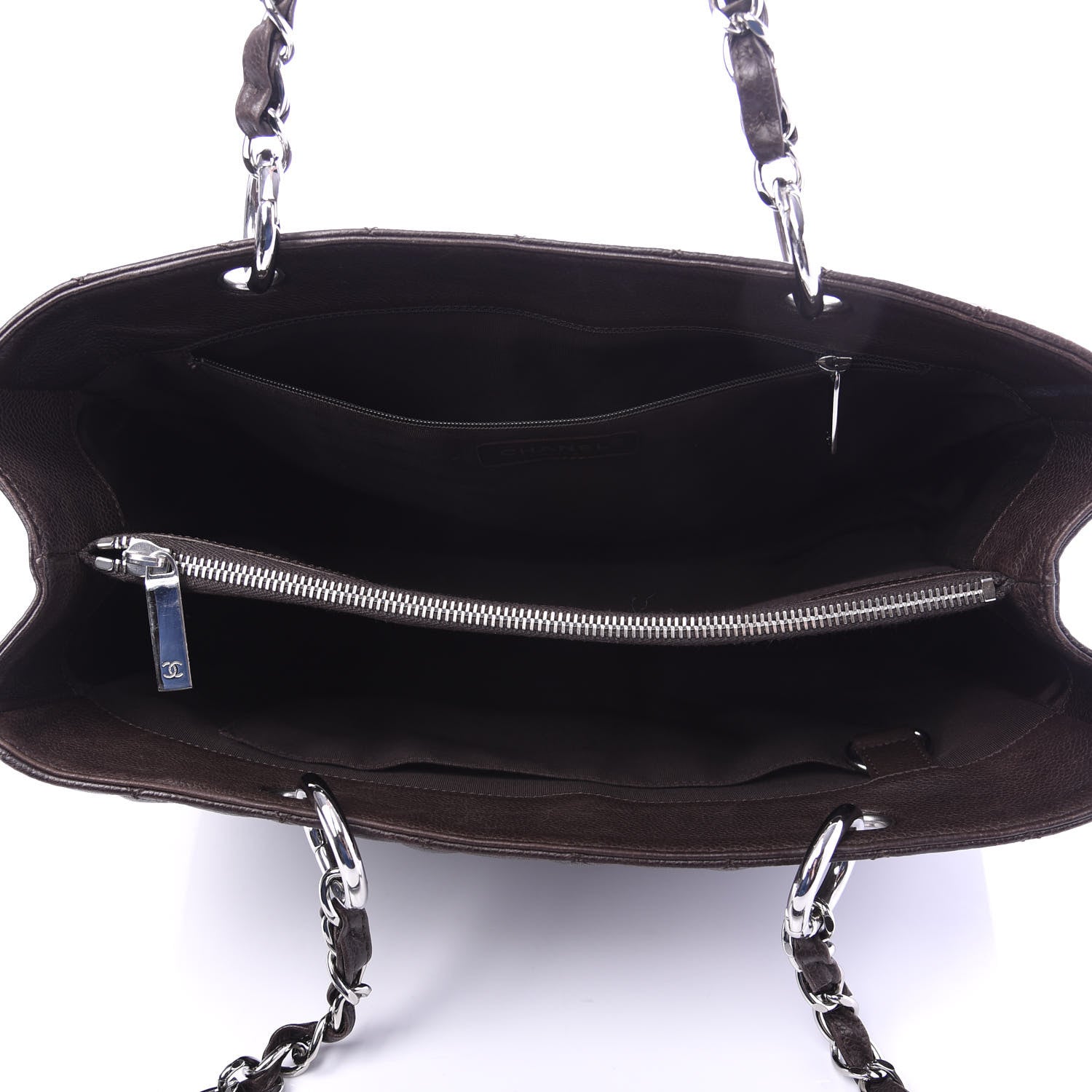 Chanel Caviar Quilted Grand Shopping Tote GST Dark Brown 5 of 10